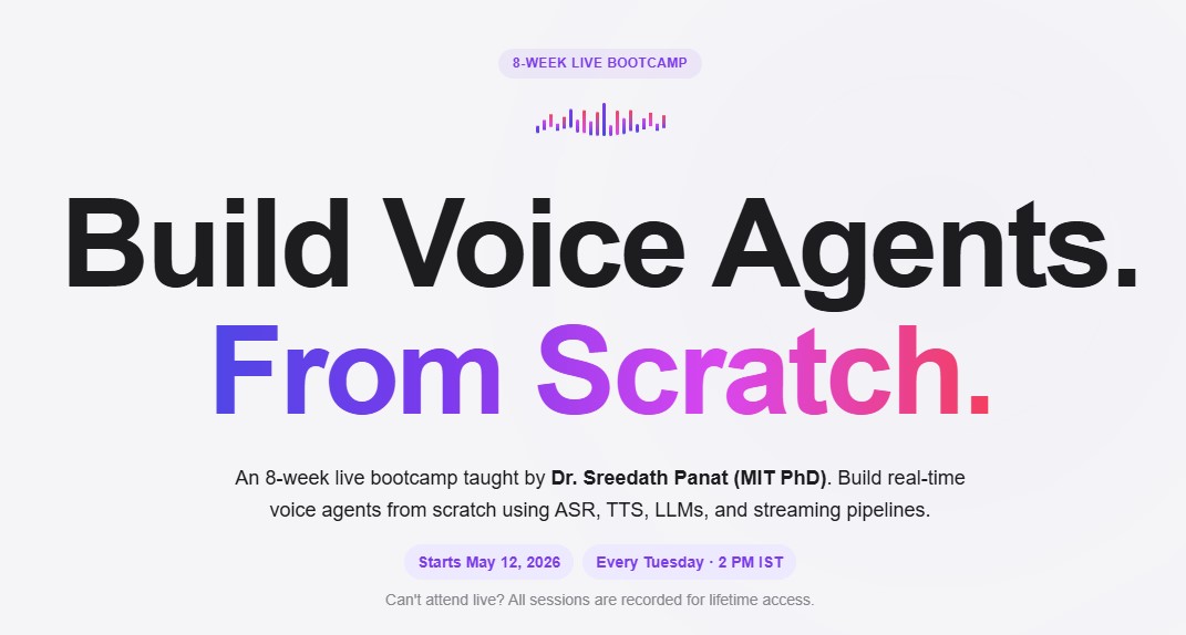 Build Voice Agents From Scratch (Course + Research starter kit) course image